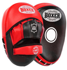 Лапа боксерська вигнута тренувальна шкіра BOXER элит 23х19х4,5см 2штуки кольори в асортименті