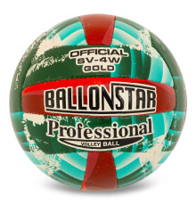 М'яч волейбольний BALLONSTAR SV-4W GOLD №5 PU зелений-червоний