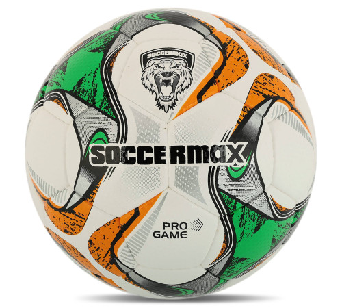 М'яч футбольний професійний SOCCERMAX №5 PU білий-зелений