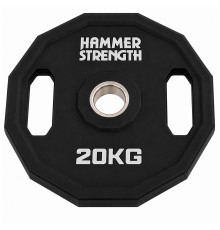 Млинці диски поліуретанові 2 Handle металева втулка HAMMER STRENGHT ø50мм 20кг чорний