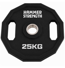 Млинці диски поліуретанові 2 Handle металева втулка HAMMER STRENGHT ø50мм 25кг чорний