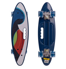 Пенні борд Penny Board круїзер пластиковий з колесами які світяться та ручкою для перенесення 24" SP-Sport синій