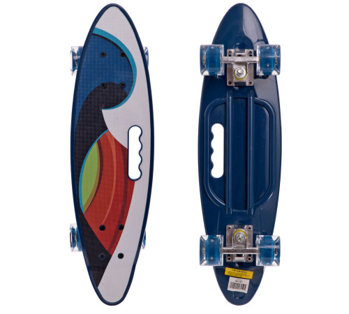 Пенні борд Penny Board круїзер пластиковий з колесами які світяться та ручкою для перенесення 24" SP-Sport синій