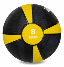 Медбол м'яч медичний Medicine Ball Zelart 8кг сірий-помаранчевий