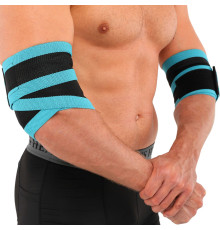 Бинти на лікті для жиму ELBOW WRAPS LiveUp 2шт синій-чорний