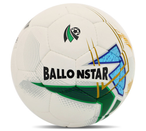 М'яч футбольний HYBRID BALLONSTAR №5 PU білий-зелений