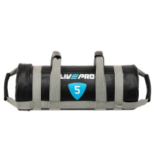 Мішок обтяжувач для функціонального тренінгу Power Bag LiveUp 5кг чорний-сірий