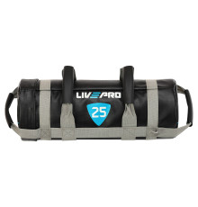 Мішок обтяжувач для функціонального тренінгу Power Bag LiveUp 25кг чорний-сірий