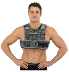 Жилет обважнювач з регульованою вагою LiveUp WEIGTH VEST вага-1-10кг чорний-сірий