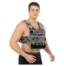 Жилет обтяжувач із регульованою вагою LiveUp WEIGTH VEST вага-1-20кг чорний-сірий