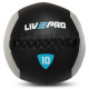 Мяч набивной медицинский для кроссфита WALL BALL LiveUp 10кг черный-серый