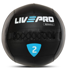 М'яч набивний медичний для кросфіту WALL BALL LiveUp 2кг чорний