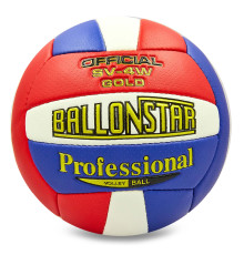 Мяч волейбольный BALLONSTAR №5 PU синий-красный-белый
