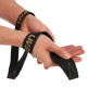 Лямки для тяги восьмерки Figure 8 для штанги и тяжелых тренировок POWER STRAP LiveUp 2шт черный-золотой