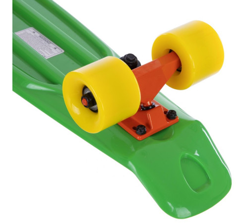 Пенні борд Penny Board круїзер пластиковий 22" FISH зелений-помаранчевий-жовтий