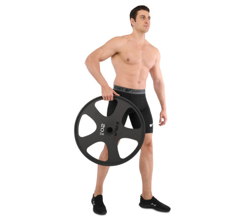 Млинці диски сталеві для станової тяги Deadlift Pulling Weight Plates Zelart 20кг чорний