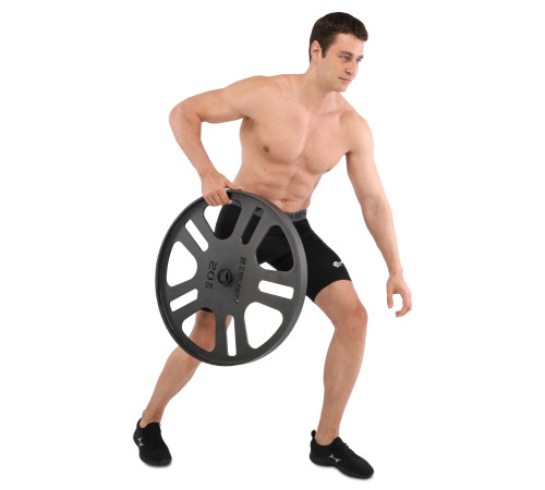 Млинці диски сталеві для станової тяги Deadlift Pulling Weight Plates Zelart 20кг чорний