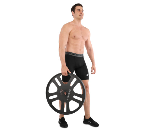 Млинці диски сталеві для станової тяги Deadlift Pulling Weight Plates Zelart 20кг чорний