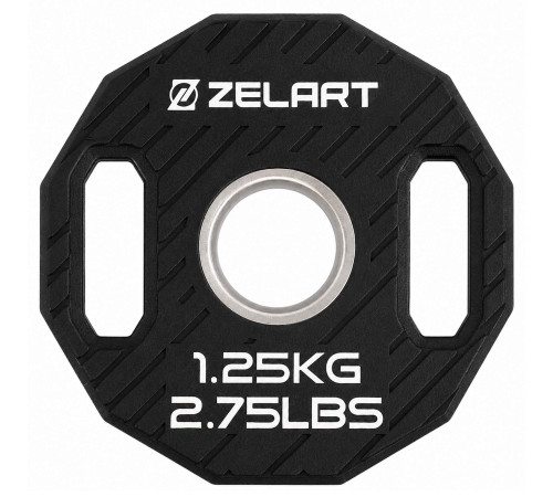 Блины диски TPU 2 Handle металлическая втулка Zelart ø51мм 1,25кг черный
