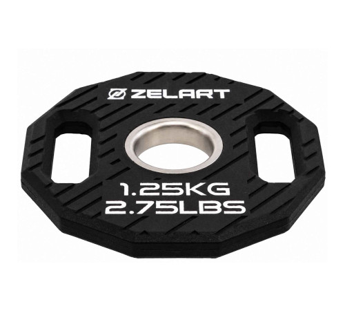 Блины диски TPU 2 Handle металлическая втулка Zelart ø51мм 1,25кг черный