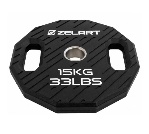Млинці диски TPU 2 Handle металева втулка Zelart ø51мм 15кг чорний
