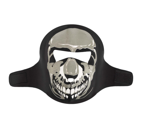 Маска лицьова вітрозахисна SP-Sport Chrome Skull чорний