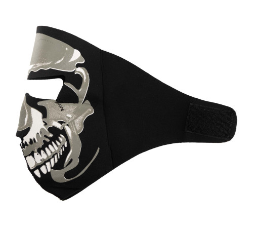 Маска лицьова вітрозахисна SP-Sport Chrome Skull чорний