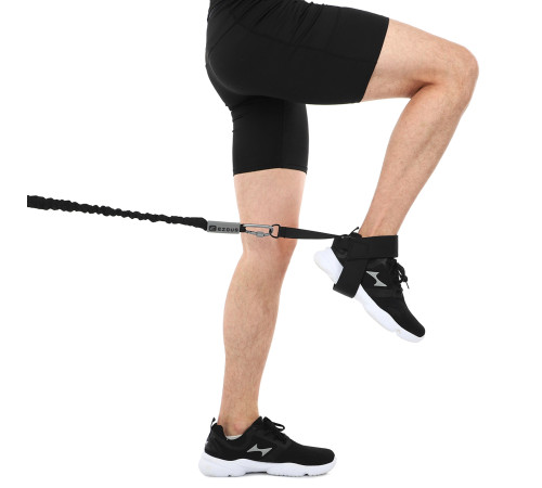 Манжет для тяги на руки и ноги с ремнем для пятки GLUTE KICK BACK PRO EZOUS 1шт черный