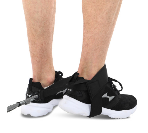 Манжет для тяги на руки и ноги с ремнем для пятки GLUTE KICK BACK PRO EZOUS 1шт черный