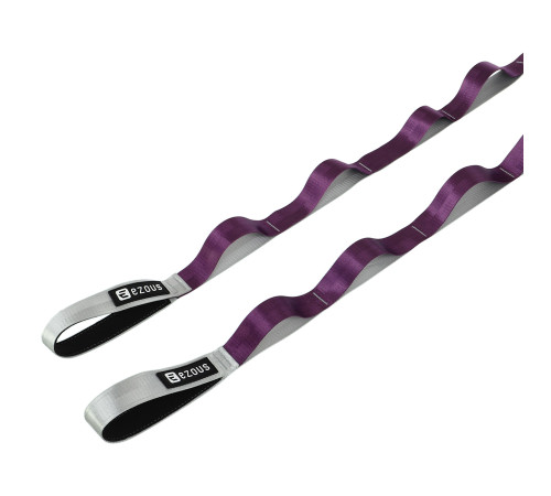 Стрічка стропа з петлями для розтяжки STRETCHING STRAP EZOUS 10 петель сірий-фіолетовий