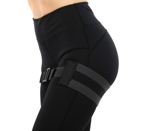Резинка тканинна для вправ стрічка опору регульована ADJUSTABLE HIP BAND EZOUS EZOUS чорний
