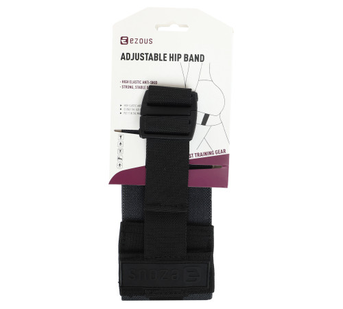 Резинка тканинна для вправ стрічка опору регульована ADJUSTABLE HIP BAND EZOUS EZOUS чорний