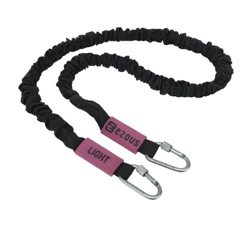 Эспандер трубчатый с карабином в защитном рукаве RESISTANCE TUBE WITH COVER EZOUS нагрузка низкая черный