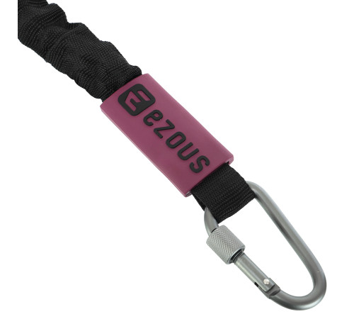 Эспандер трубчатый с карабином в защитном рукаве RESISTANCE TUBE WITH COVER EZOUS нагрузка низкая черный