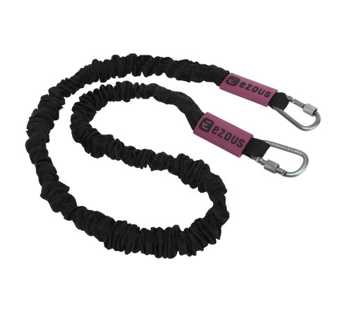 Эспандер трубчатый с карабином в защитном рукаве RESISTANCE TUBE WITH COVER EZOUS нагрузка низкая черный