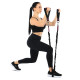 Эспандер трубчатый с карабином в защитном рукаве RESISTANCE TUBE WITH COVER EZOUS нагрузка низкая черный