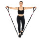 Эспандер трубчатый с карабином в защитном рукаве RESISTANCE TUBE WITH COVER EZOUS нагрузка низкая черный