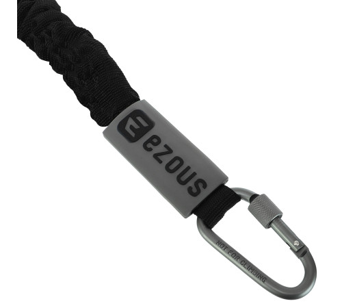 Еспандер трубчастий з карабіном у захисному рукаві RESISTANCE TUBE WITH COVER EZOUS навантаження середнє чорний