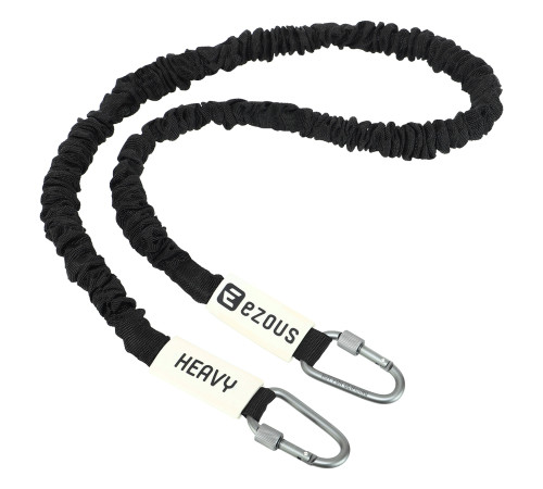 Эспандер трубчатый с карабином в защитном рукаве RESISTANCE TUBE WITH COVER EZOUS нагрузка высокая черный
