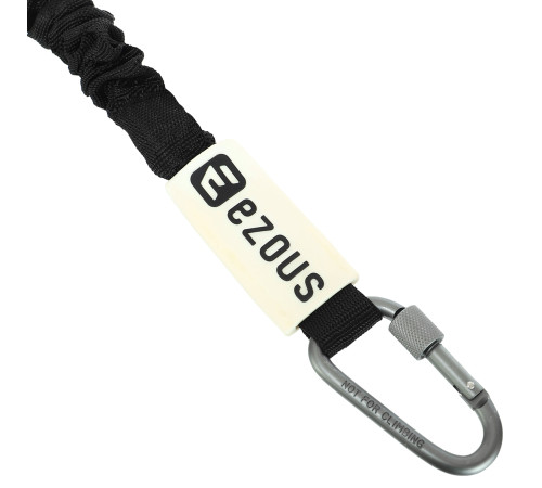 Эспандер трубчатый с карабином в защитном рукаве RESISTANCE TUBE WITH COVER EZOUS нагрузка высокая черный