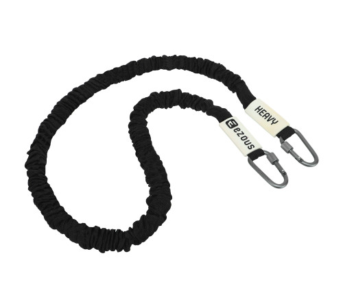 Эспандер трубчатый с карабином в защитном рукаве RESISTANCE TUBE WITH COVER EZOUS нагрузка высокая черный