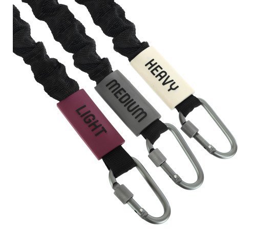 Эспандер трубчатый с карабином в защитном рукаве RESISTANCE TUBE WITH COVER EZOUS нагрузка высокая черный