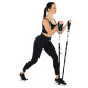 Эспандер трубчатый с карабином в защитном рукаве RESISTANCE TUBE WITH COVER EZOUS нагрузка высокая черный