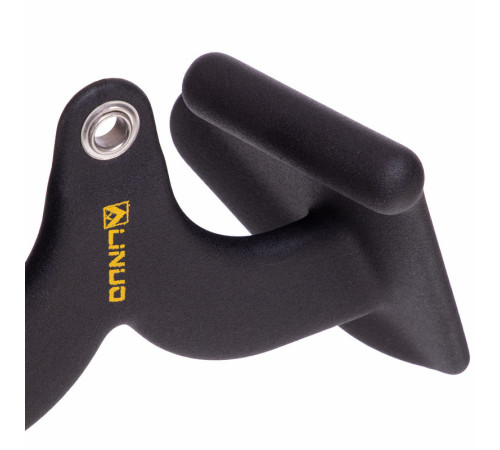 Рукоятка для тяги c узким хватом V-Bar нескользящее покрытие LINUO FITNESS 31см черный