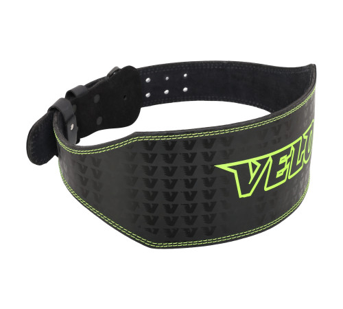 Пояс атлетичний шкіряний VELO спинка-15см розмір-M-XXL чорний-салатовий