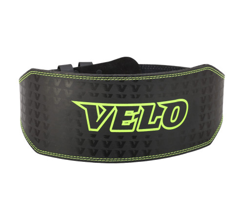 Пояс атлетичний шкіряний VELO спинка-15см розмір-M-XXL чорний-салатовий