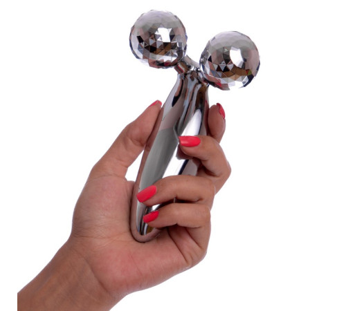 Масажер роликовий для обличчя та тіла 3D ліфтинг ручний 2 кулькиSP-Planeta 3D Massager сірий