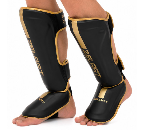 Защита голени и стопы Муай Тай, ММА, Кикбоксинг PU Zelart S-XL цвета в ассортименте