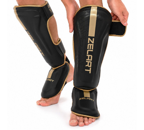 Защита голени и стопы Муай Тай, ММА, Кикбоксинг PU Zelart S-XL цвета в ассортименте