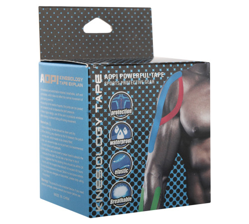 Кінезіо тейп для обличчя та тіла Kinesio tape AOPI розмір 5смх5м кольори в асортименті
